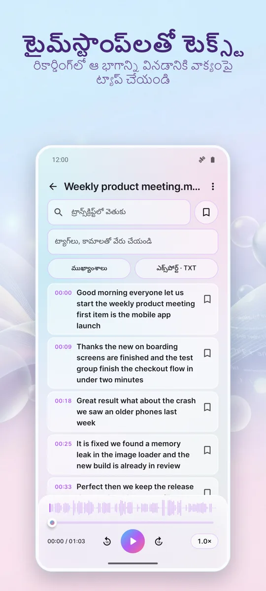 AI ట్రాన్స్క్రిప్షన్ &: స్క్రీన్షాట్ 2