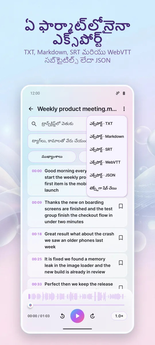AI ట్రాన్స్క్రిప్షన్ &: స్క్రీన్షాట్ 4