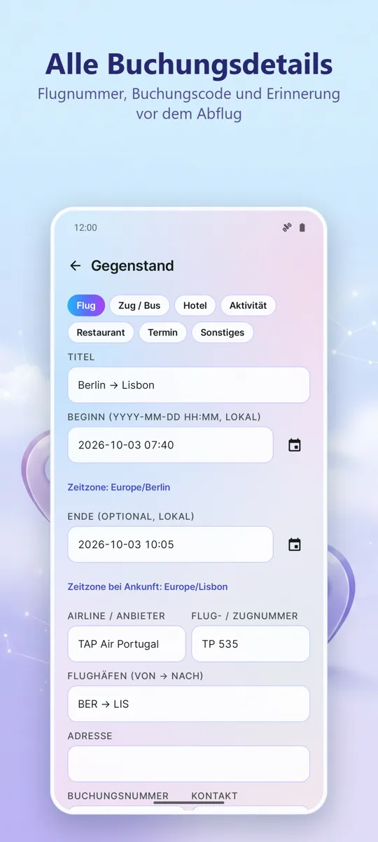 Reiseplaner: Screenshot 4