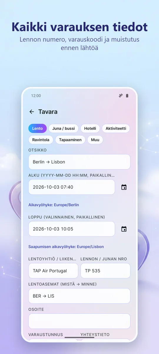Matkanjärjestäjä: kuvakaappaus 4