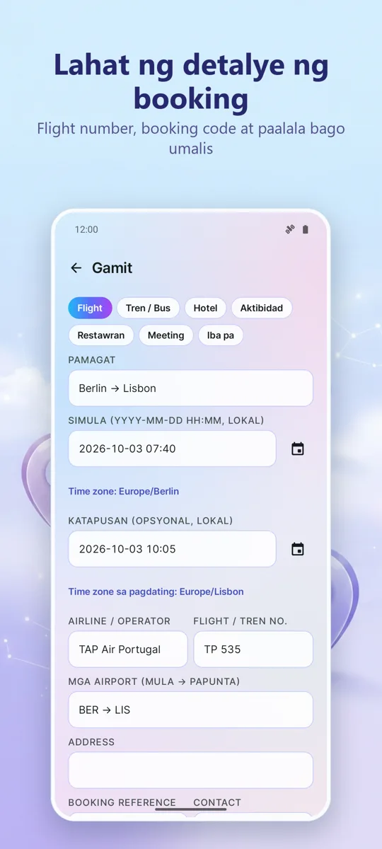 Trip Organizer: Tagaplano: 