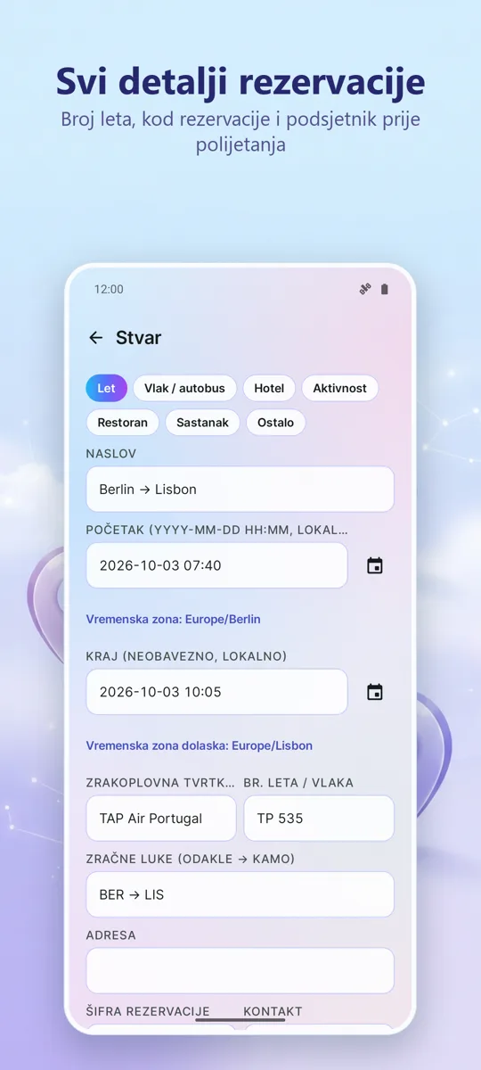 Organizator putovanja: snimka zaslona 4