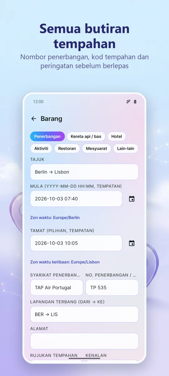 Perancang Perjalanan: tangkapan skrin 4