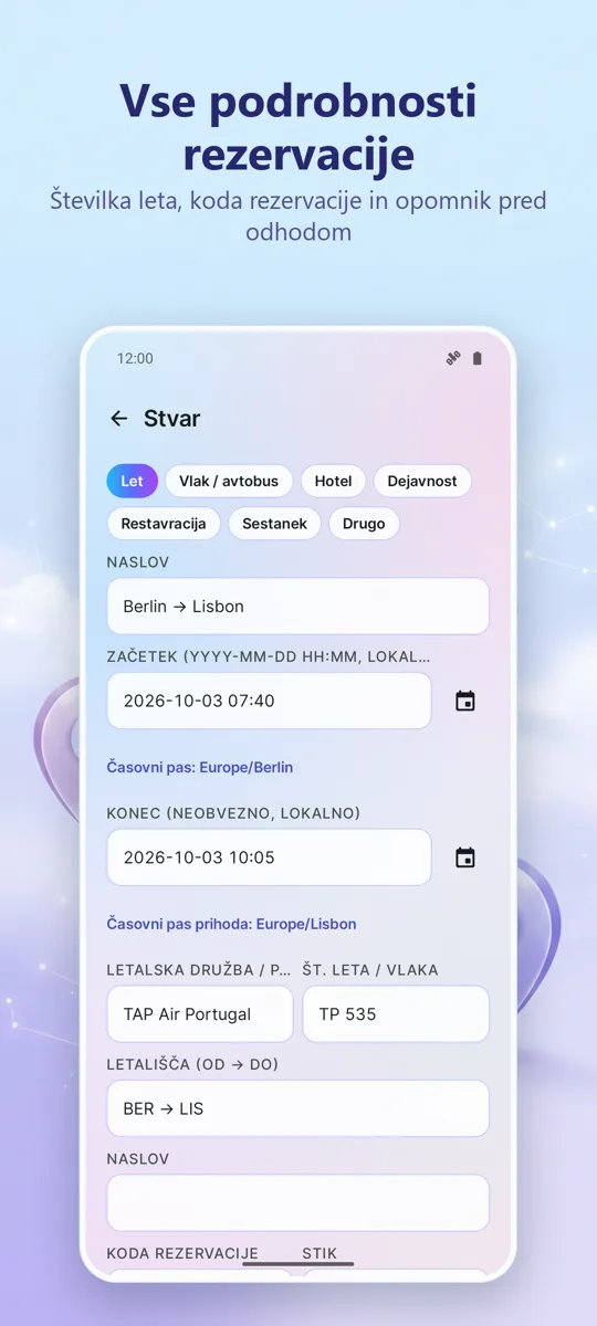 Organizator potovanj: posnetek zaslona 4