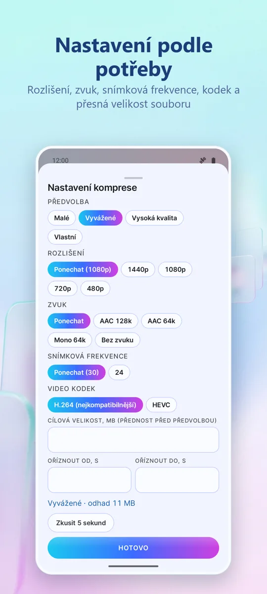 Kompresor Videa: snímek obrazovky 2