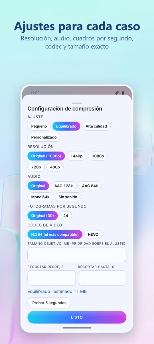 Compresor de video: captura de pantalla 2