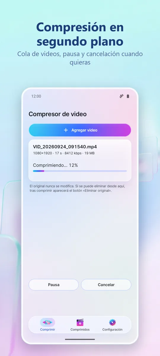 Compresor de video: captura de pantalla 3