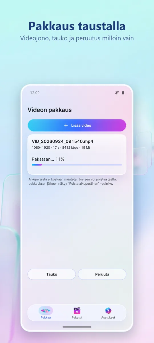 Videokompressori: kuvakaappaus 3