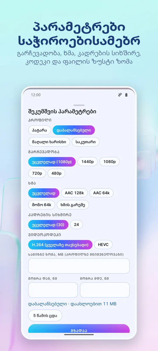 ვიდეო კომპრესორი: ეკრანის ანაბეჭდი 2