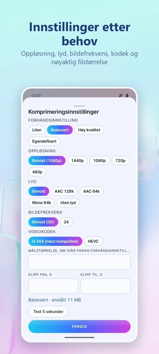 Videokompressor: skjermbilde 2