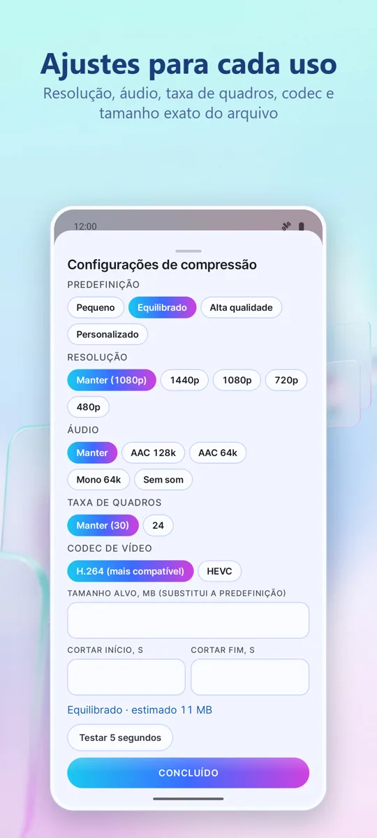Compressor de Vídeo: captura de tela 2