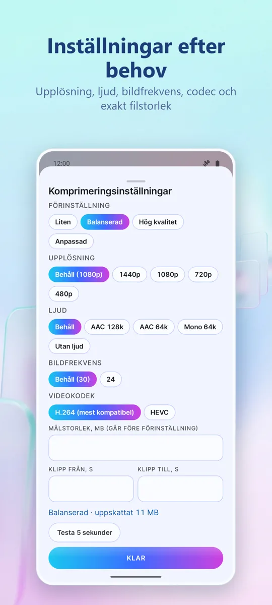 Videokompressor: skärmbild 2